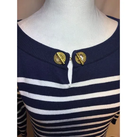 Lauren Ralph Lauren Nautical Sailor Stripe Long Sleeve Sweater Womens Designer - Picture 3 of 7
